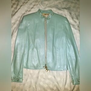 St. John Sport Seafoam Leather Jacket